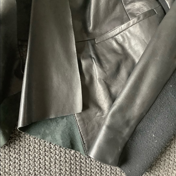 Trouve Leather cropped blazer jacket Genuine Leather - Picture 4 of 5